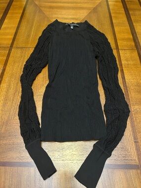 White House black market  Long-Sleeve Textured Knit Sweater